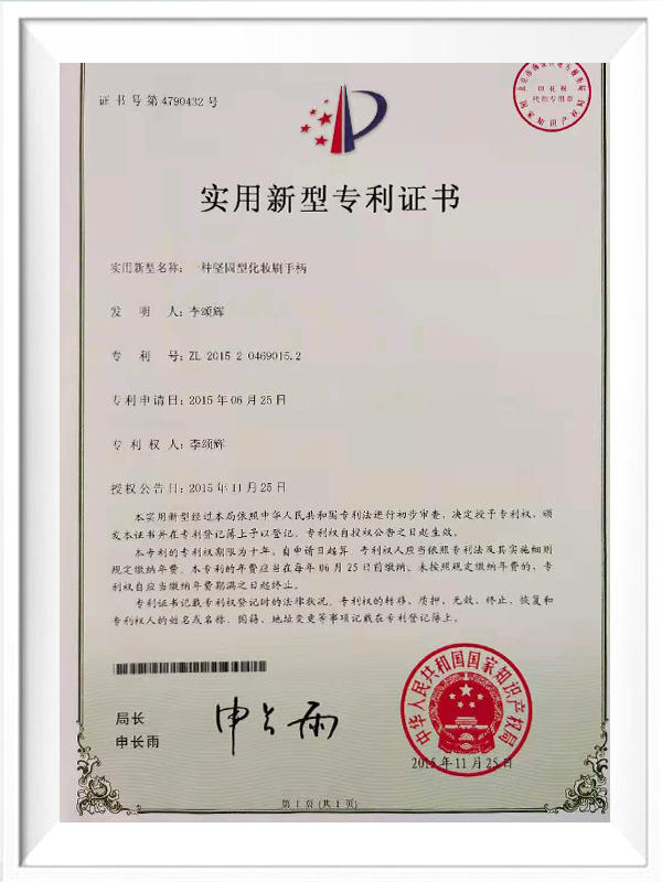 Certificado de patente de modelo de utilidade 2015